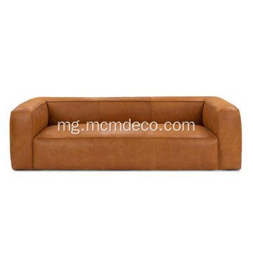 Mid amin&#39;ny taonjato maoderina Cigar Rawhowide Tan Leather Sofa